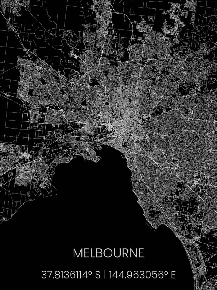 Metal citymap Melbourne for wholesale by Brandthout.