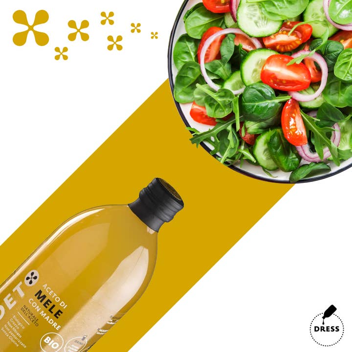Andrea Milano – Vinagre por atacado – Vinagre de Sidra de Maçã Orgânico Não Filtrado com a mãe