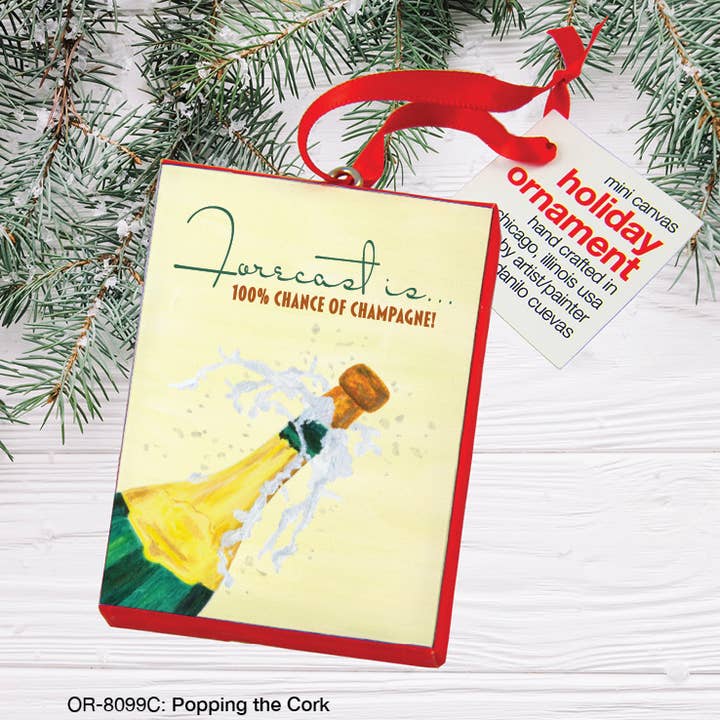 Popping the Cork, Ornament (OR-8099C) for wholesale by Printed Canvas