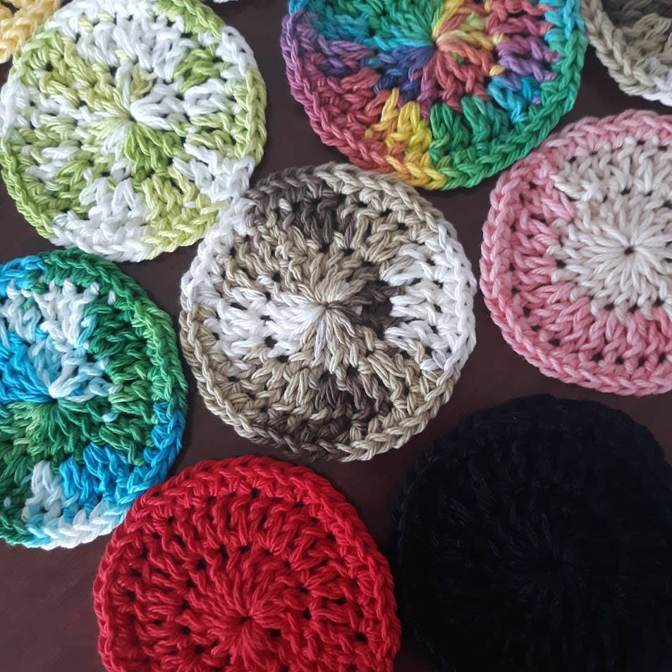Clover Garden Crafts - Wholesale Wash Cloth - Cotton Crocheted Face Rounds Scrubbies Scrubby or  Coasters6