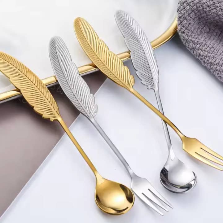Sostraw & SmartThings – Großhandel Esslöffel (Besteck) – Federlöffel - 4 Farben - Für Tee, Kaffee, Nachtisch