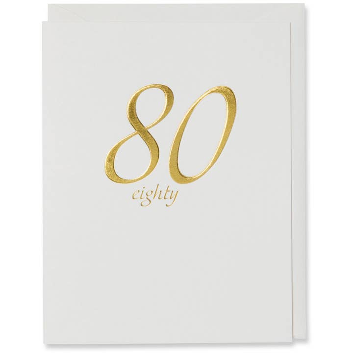 80th Birthday, Eighty Card, 80 Card, Letterpress for wholesale by WowWordZ