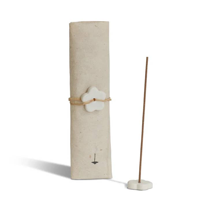 White Sage Japanese Incense Stick Set – 30 Sticks with Ceramic Holder for wholesale by Cedar and Myrrh