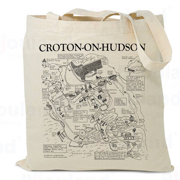 Sac fourre-tout carte de Croton-On-Hudson pour la vente par Moulton Maps