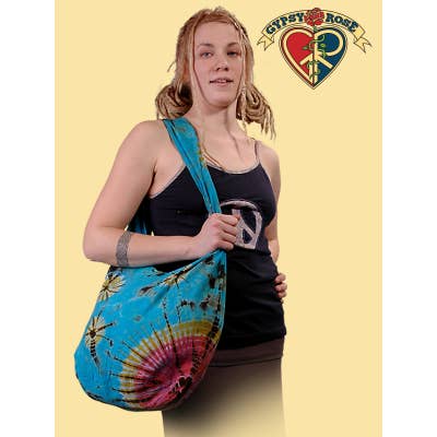 Gypsy Rose - Wholesale Crossbody Bag - Women's - MEDIUM TYE DYE COTTON PEDDLER BAG