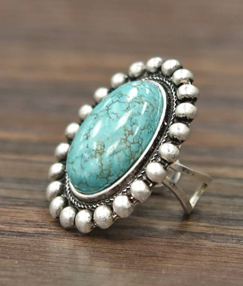 ISAC Trading Inc – wholesale Cocktail/Statement Ring – 750170, Turkos justerbar ring0