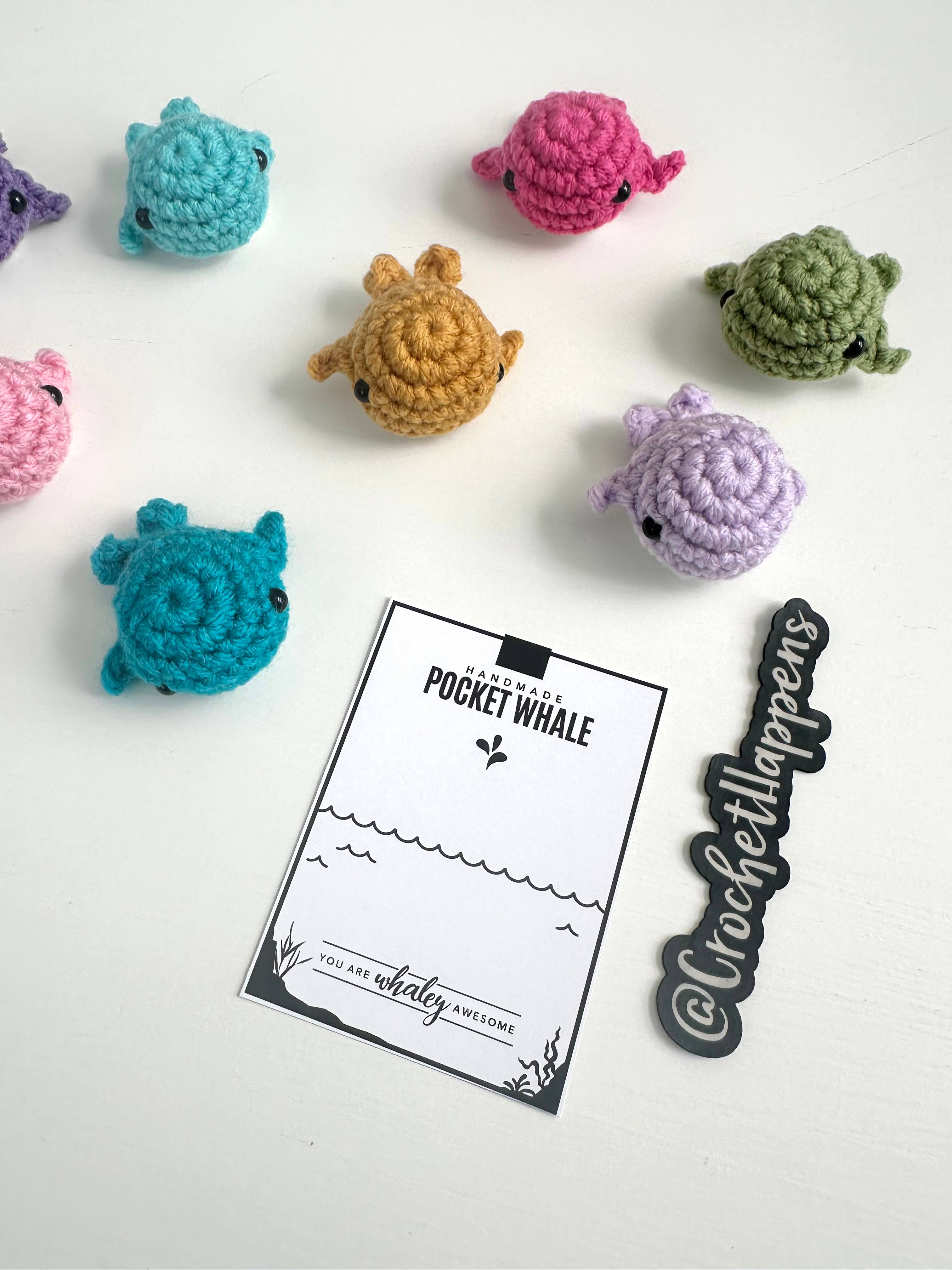Crochet Happens - Wholesale Stuffed/Plush Toy - Kids & Baby - Pocket Whales - Set of 8 - Made to Order1