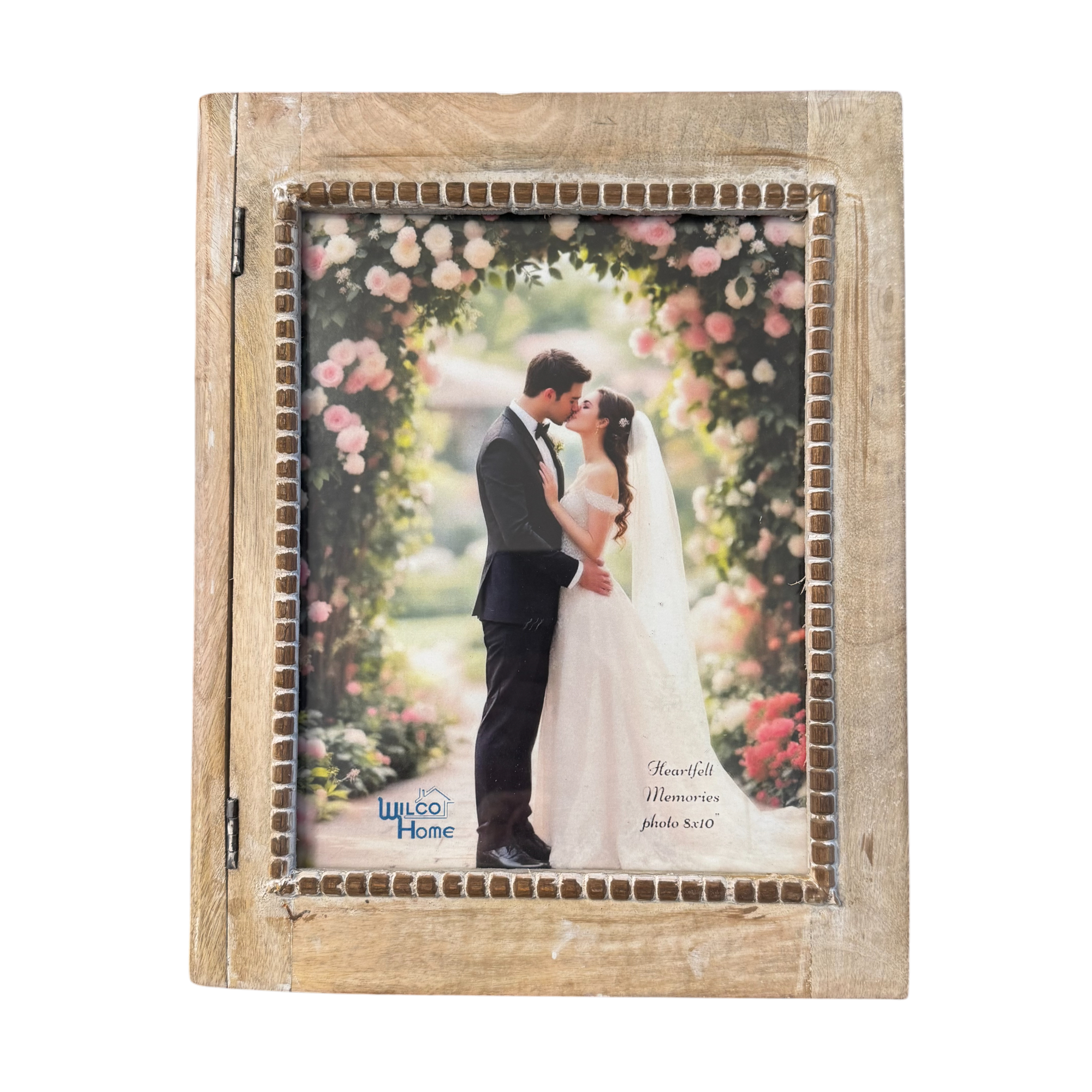 Wilco Home – wholesale Picture frame – Mango Wd Hinged Storage Box with Framed 8x10" Photo Display3