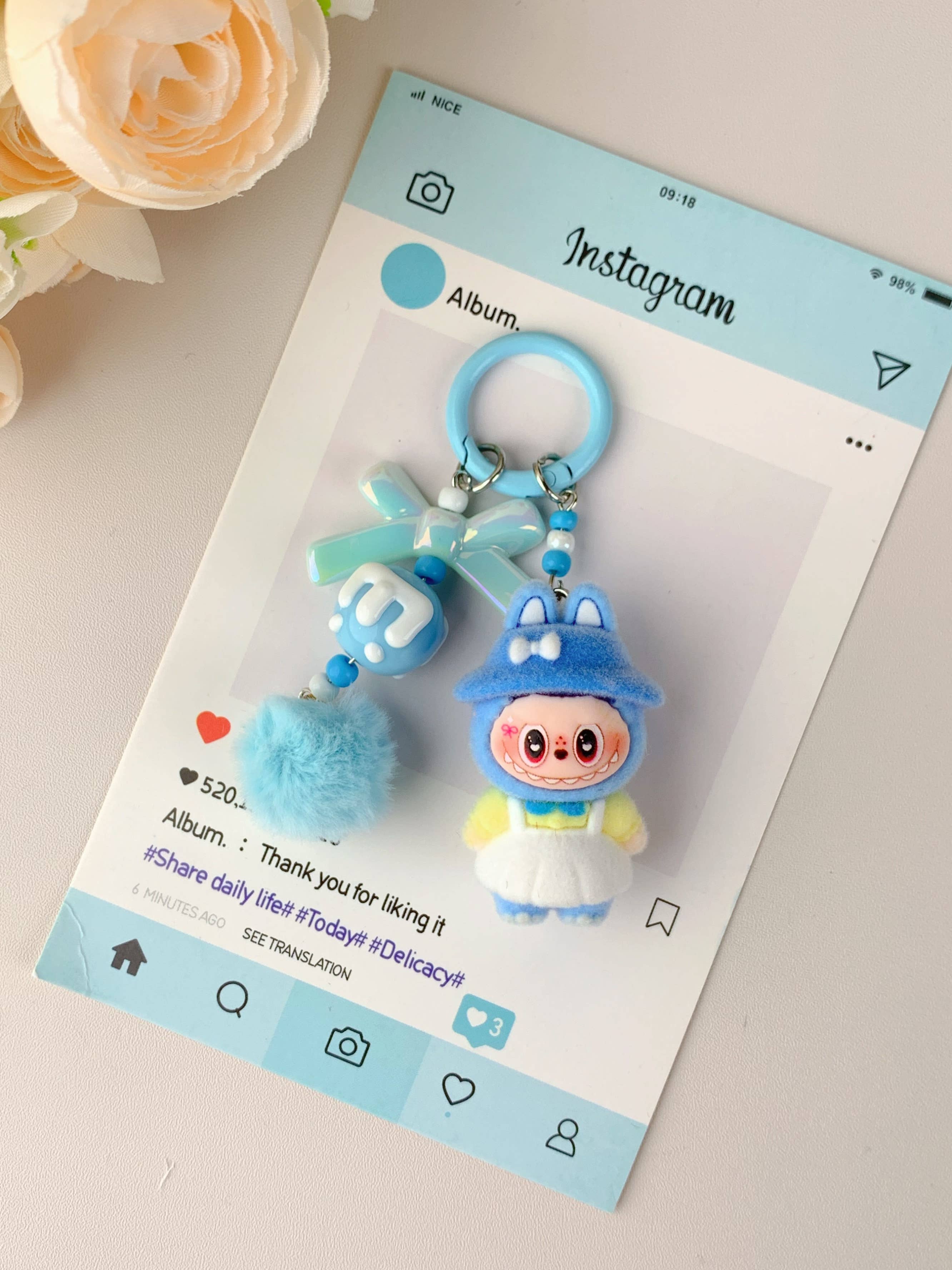 Lilyrosy（Duty free) - Wholesale Keychain - Women's - Labubu style Cute Keychain for Girls,Car Key Accessory2