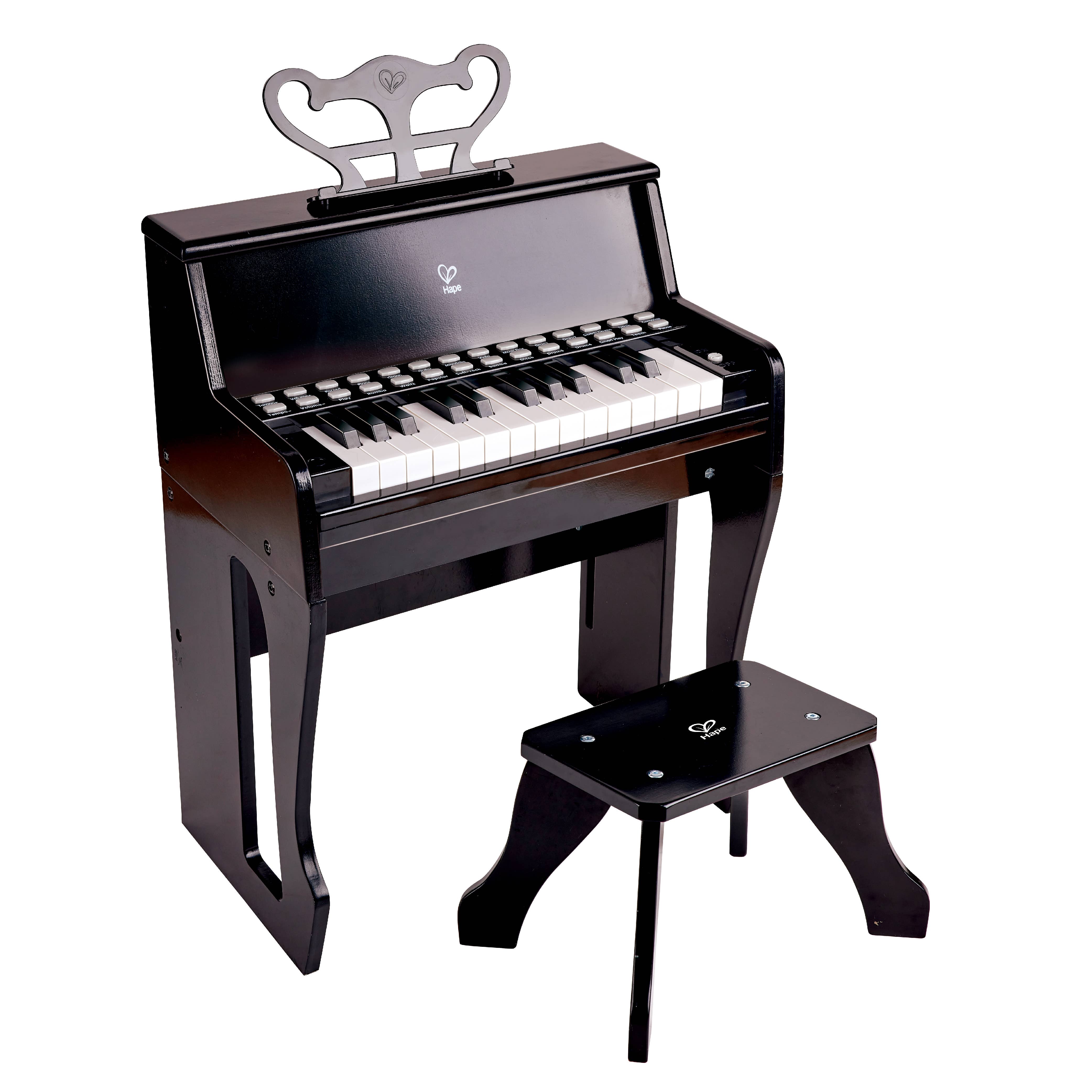 Hape Toys - Wholesale Musical Toy - Kids & Baby - Learn with Lights Black Piano with Stool0