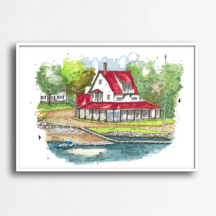 Chester Yacht Club for wholesale by Downtown Sketcher