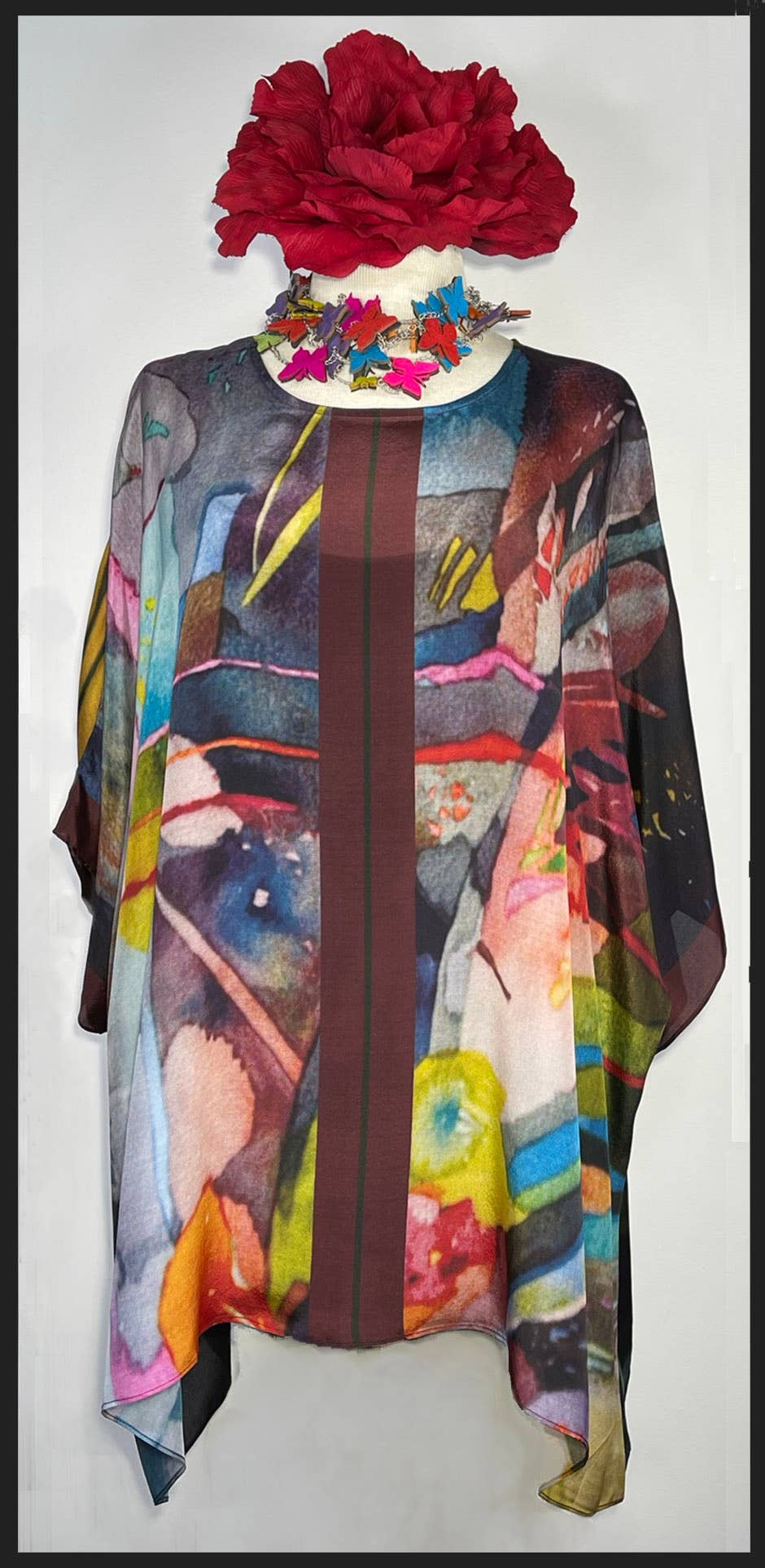 Cocoon House LLC - Wholesale Tunic - Women's - Flower Garden Silk Long Tunic