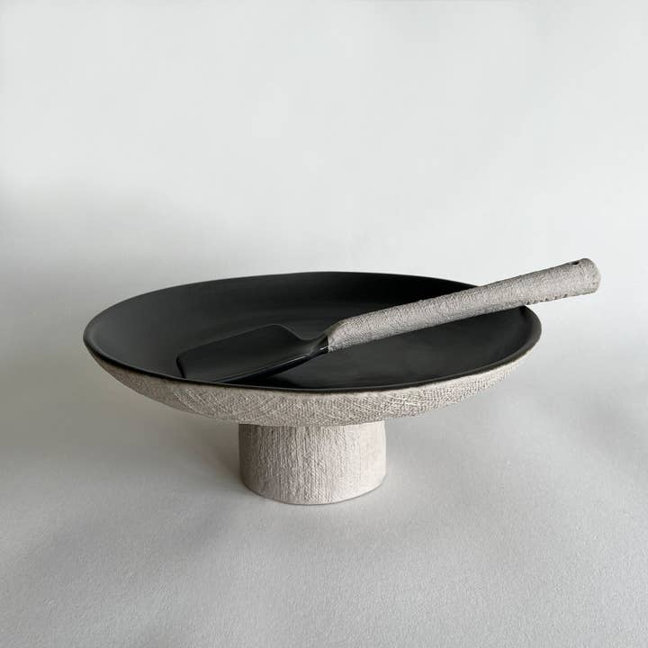 YUTA - Serving Tray & Spoon Set, Charcoal/Beige for wholesale by KOTI London