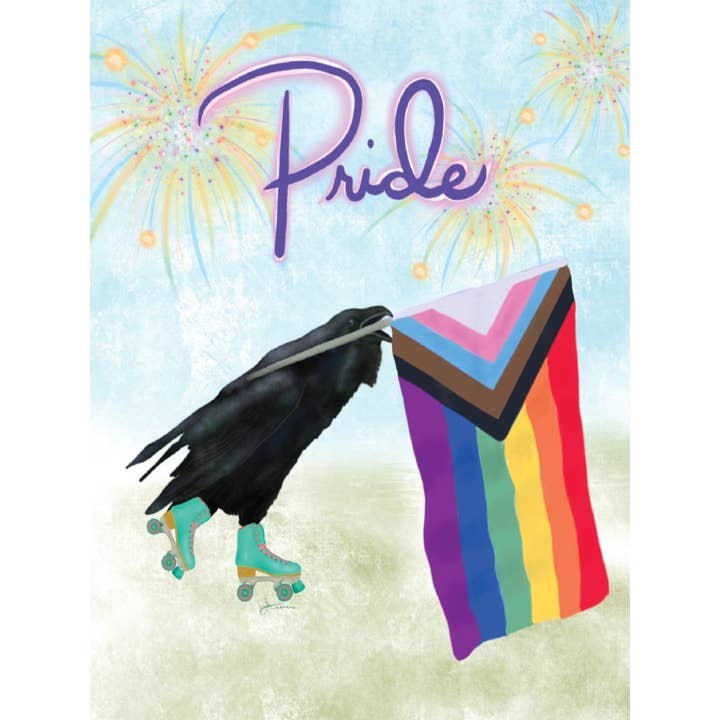 The Chrysalis Imagery - Venta al por mayor Tarjetas de felicitación - Tarjeta Rollin' Raven Pride - Tarjeta LGBTQ4