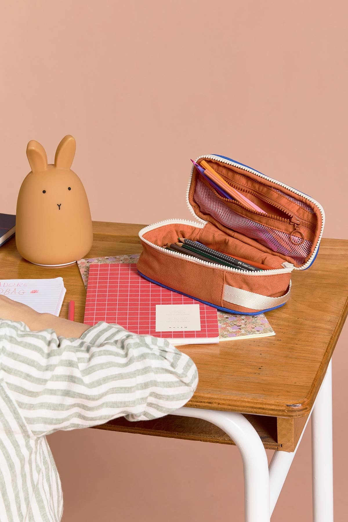 Hindbag - Wholesale Pencil Case/Pouch - Max Tricolor Pencil Case Blush Pink1