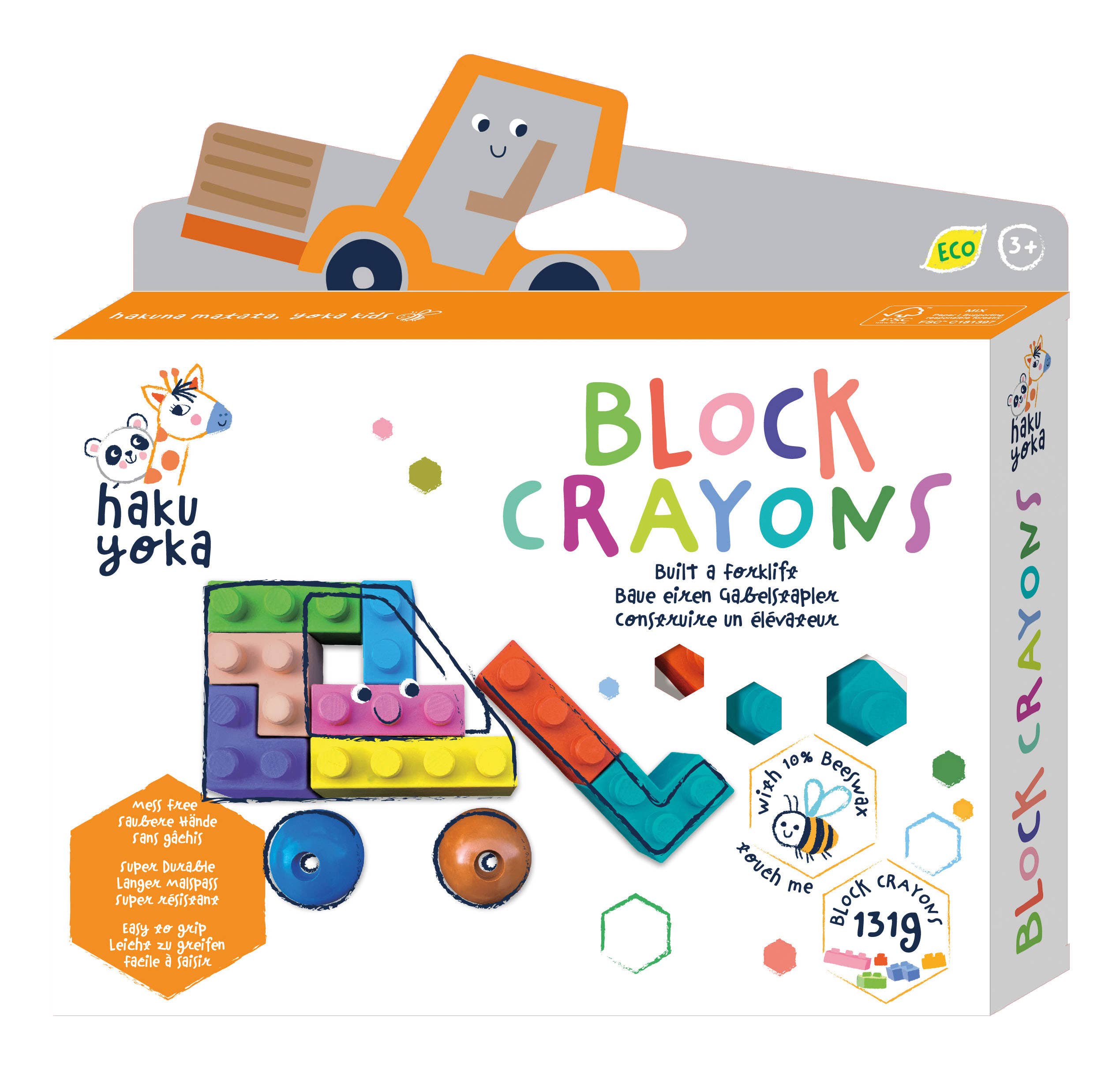 DAM - Wholesale Crayons - Kids & Baby - Haku Yoka - FULL Display Block Crayons, 96