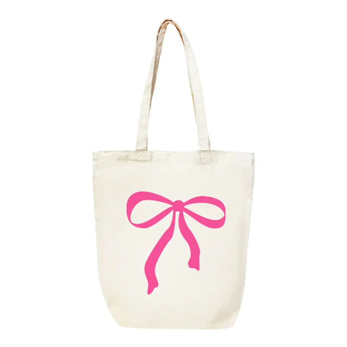 Viv&Lou – wholesale Tote bag – Women's – Hot Pink Bow Canvas Tote2