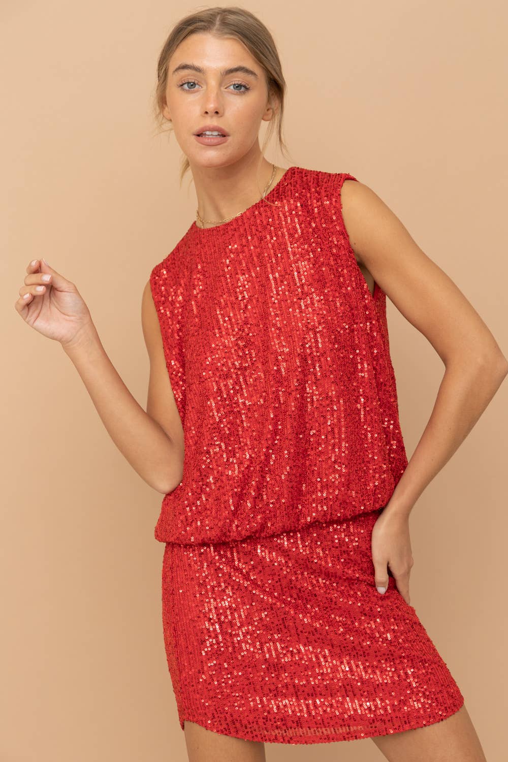 RED 22394SET - Ponte Knit Crop Feather Edge Pencil Skirt Set for wholesale on Faire2