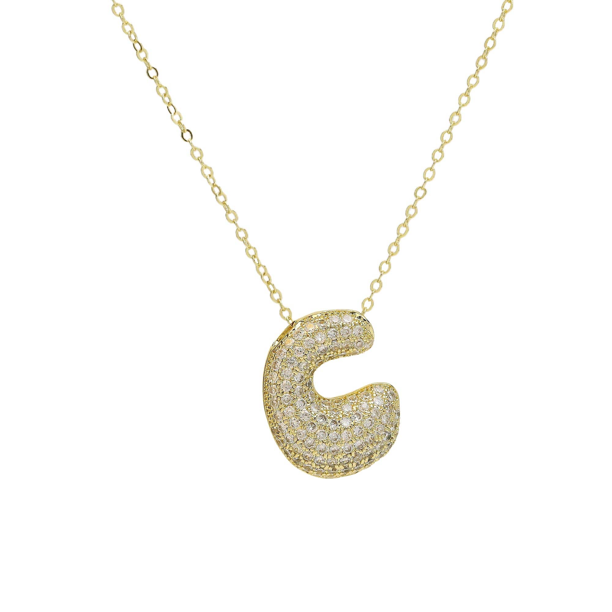 Savvy Bling - Venta al por mayor Collares con colgantes/abalorios - Collar Initial Cz Waterdrop en oro de 18 quilates2
