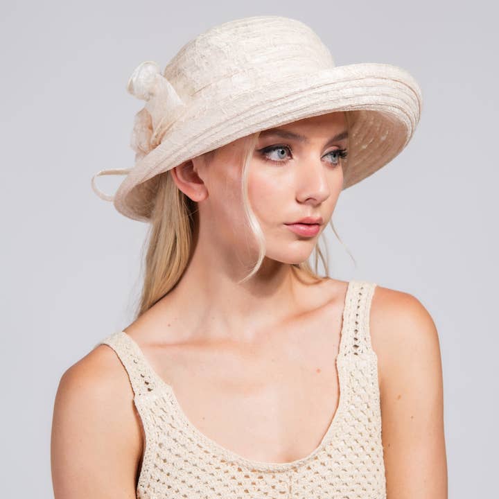 Dressy Upbrim Lace Bowler Hat for wholesale by SP Sophia Collection