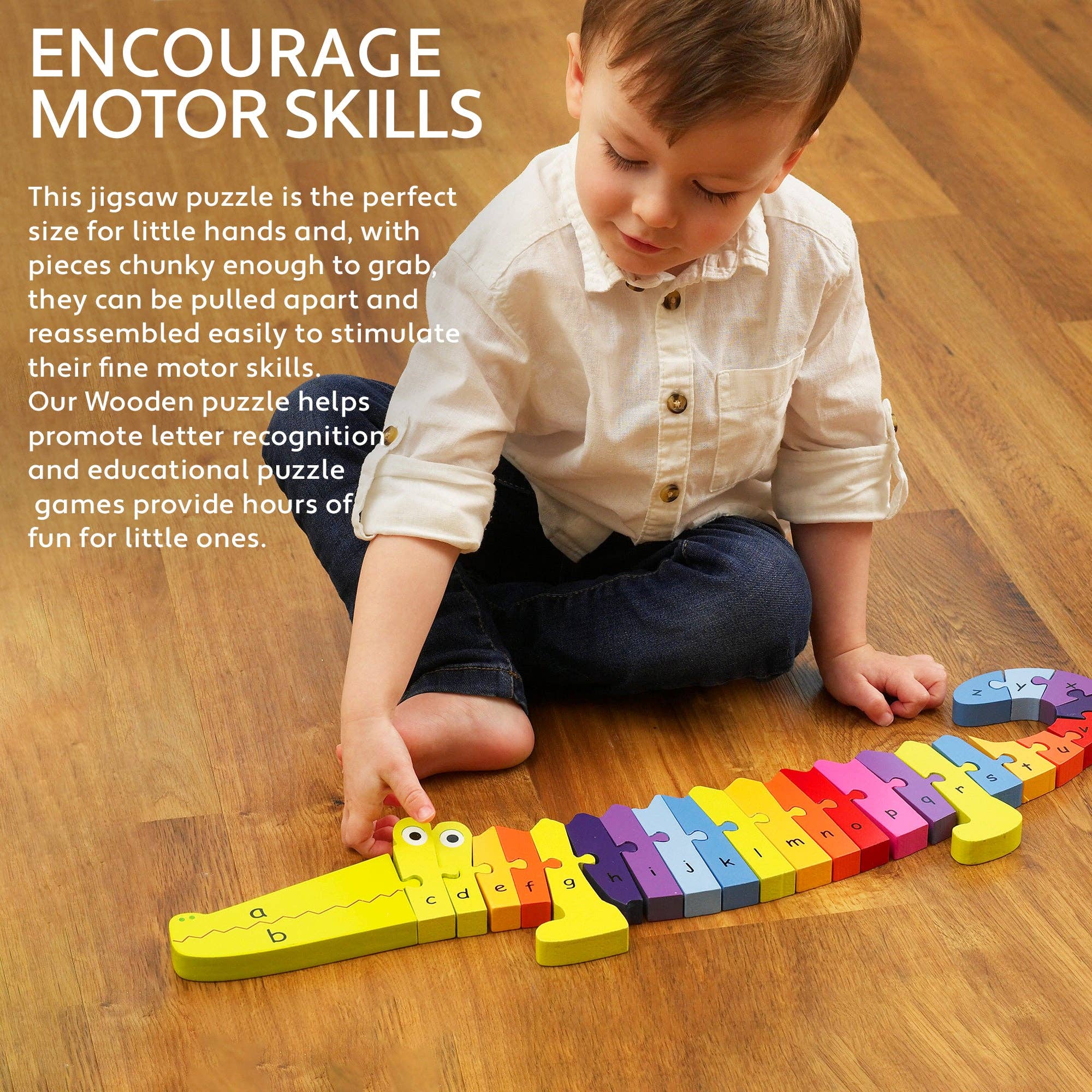 Orange Tree Toys - Wholesale Puzzle - Kids - Crocodile Alphabet Wooden Puzzle2