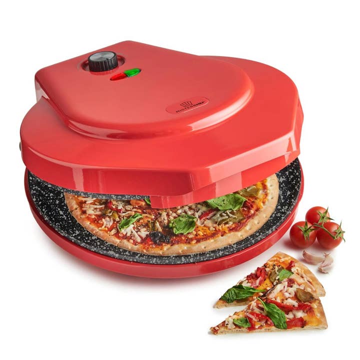 Misterchef - Wholesale Kitchen Appliance - MisterChef Pizza Maker with Ceramic Plates Red