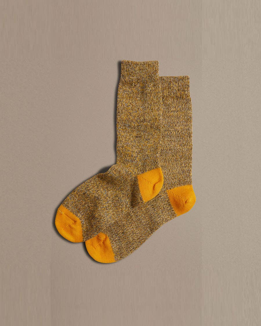 ROVE Knitwear - Vendita all'ingrosso Calzini - Unisex - Calzini in pregiata lana merino | Dark Yellow Marl