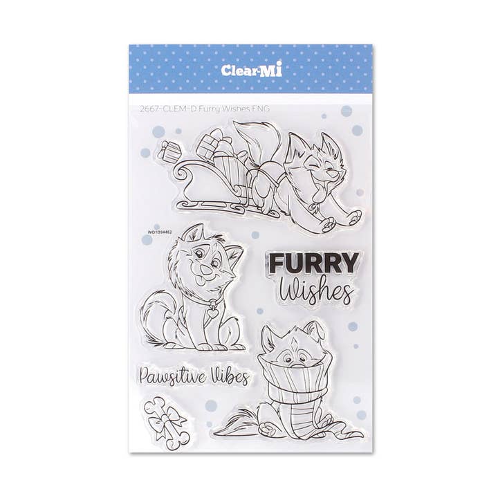 Clear polymer stamps Furry Wishes ENG for wholesale by Impronte D'Autore