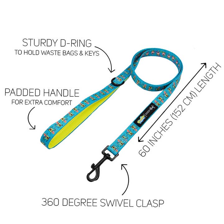 SASSY WOOF - Wholesale Pet Leash - Dog - Dog Leash - SpongeBob SquarePantsâ„¢ Jelly Fishin'