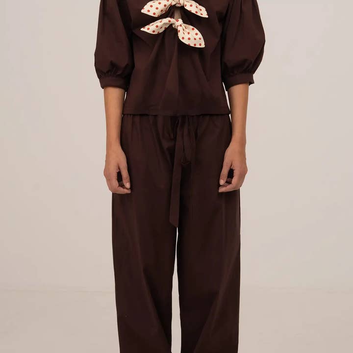 Jongleur braune gepunktete Hose für den Großhandel von CARMEN SAYS