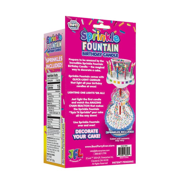 JFL Enterprises - Wholesale Cake Candle - Sprinkle Fountain Birthday Candle Counter Display