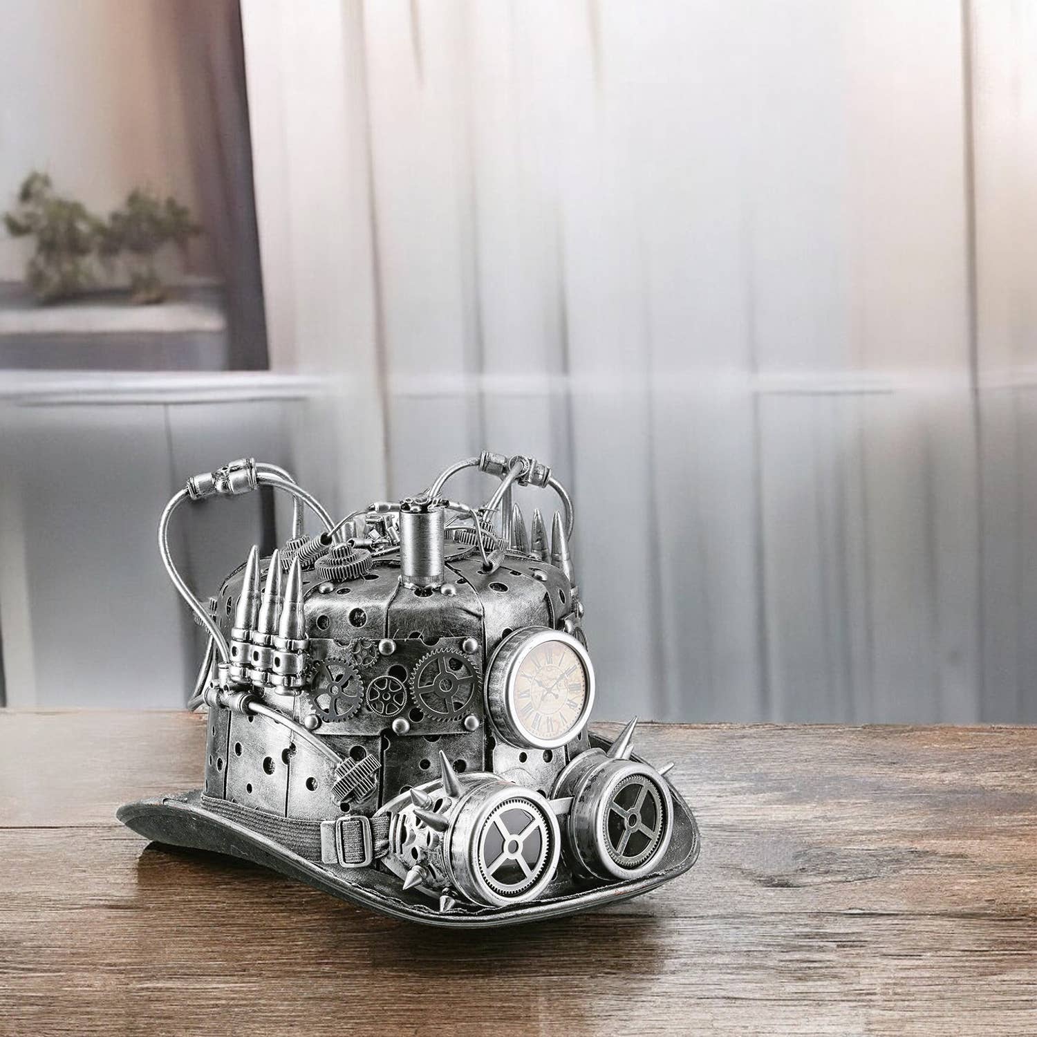 plata Sombrero cilindro steampunk plateado, alto 21 cm de venta al por mayor en Faire2