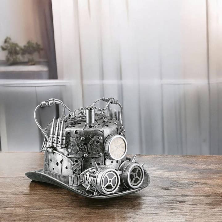 plata Sombrero cilindro steampunk plateado, alto 21 cm de venta al por mayor en Faire2