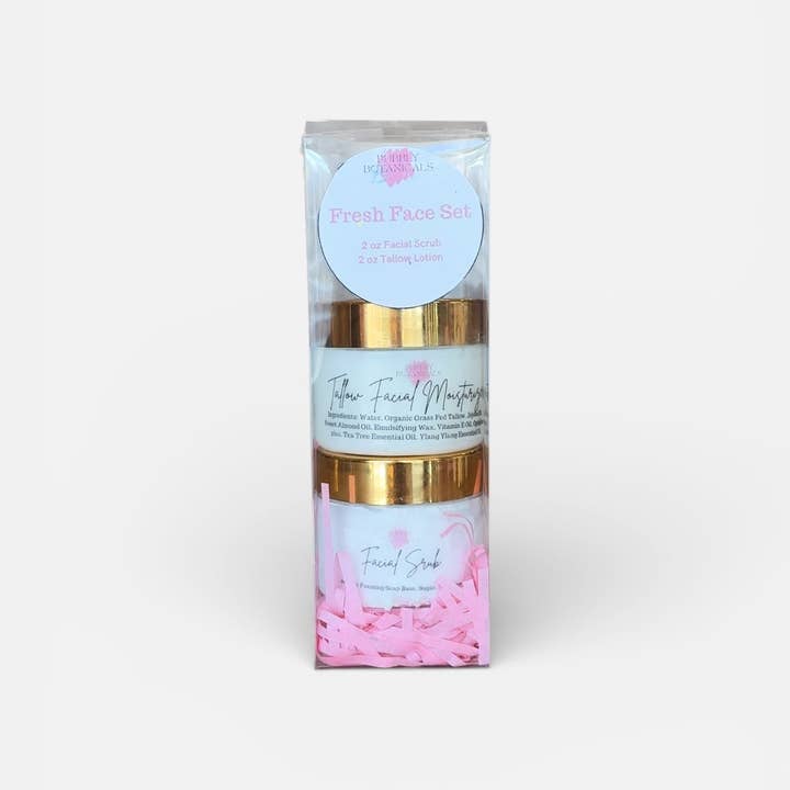 Fresh Face Gift Set – Tallow Lotion & Scrub for Healthy Skin for wholesale by Bubbly Botanicals