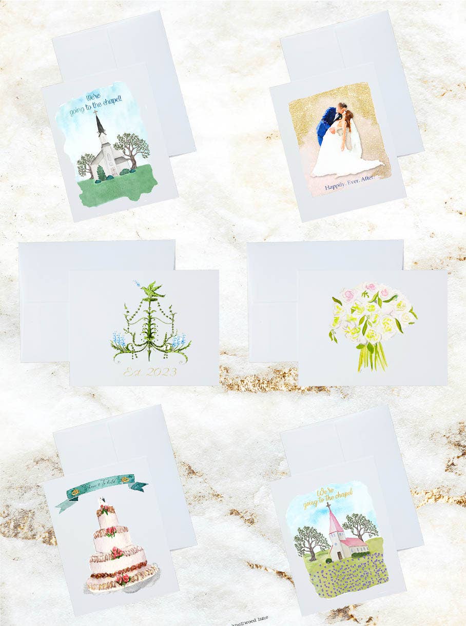 Knollwood Lane - Wholesale Stationery/Notecard Set - Going To The Chapel Wedding Stationery & Notecard Set0