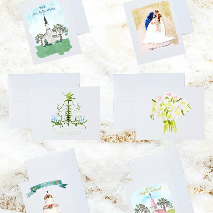 Knollwood Lane - Wholesale Stationery/Notecard Set - Going To The Chapel Wedding Stationery & Notecard Set