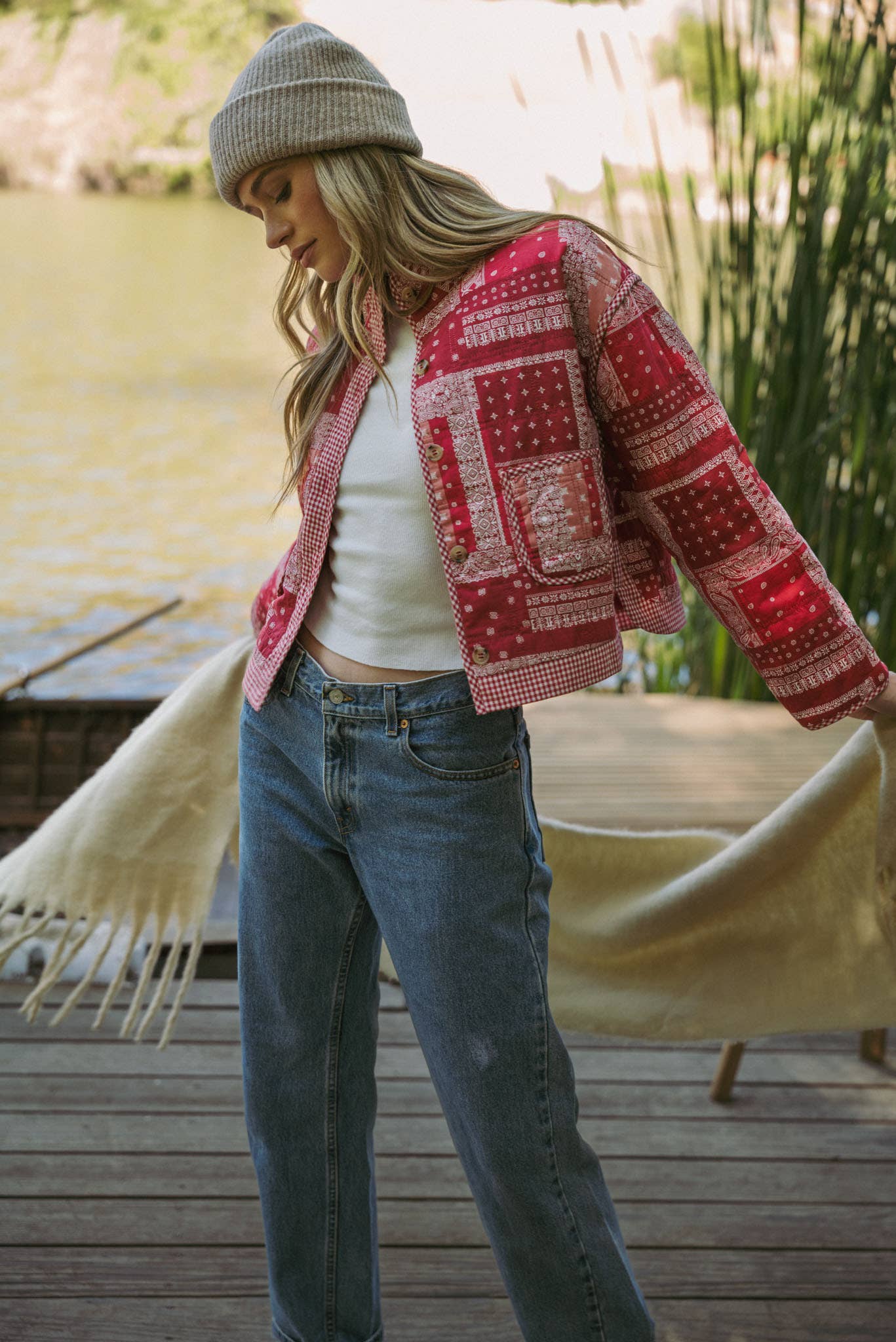 &MERCI - Wholesale Jacket - Women's - BANDANA PATCHWORK QUILTED JACKET MJK417523