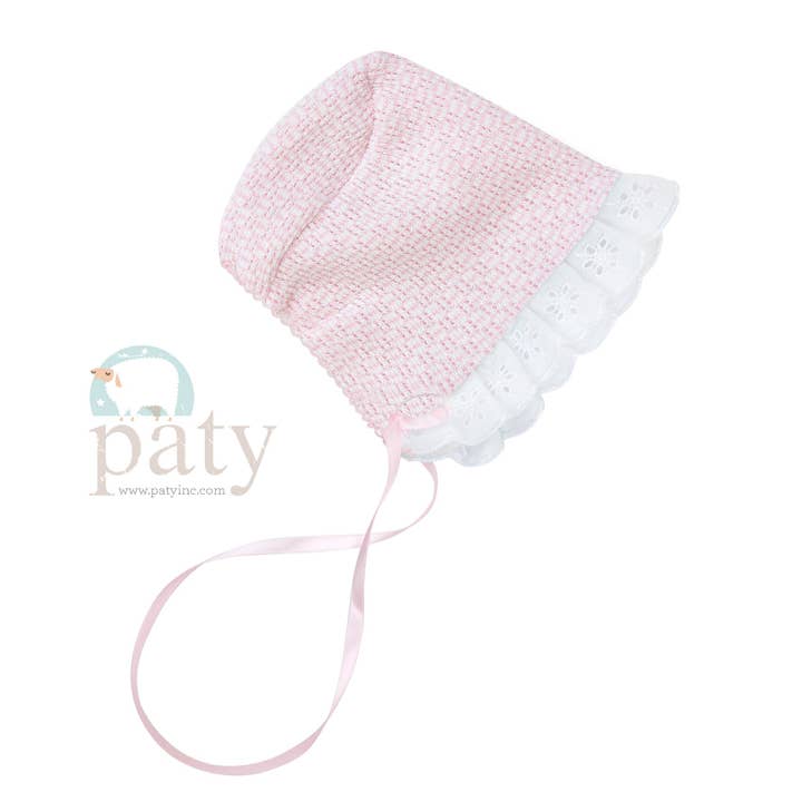Paty Knit Eyelet Bonnet #218 for wholesale by Paty