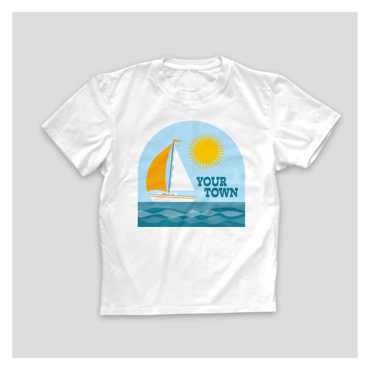Personalisierte Stadt Kleinkind T-Shirt - Segelboot Segelansicht für den Großhandel von Rock Scissor Paper