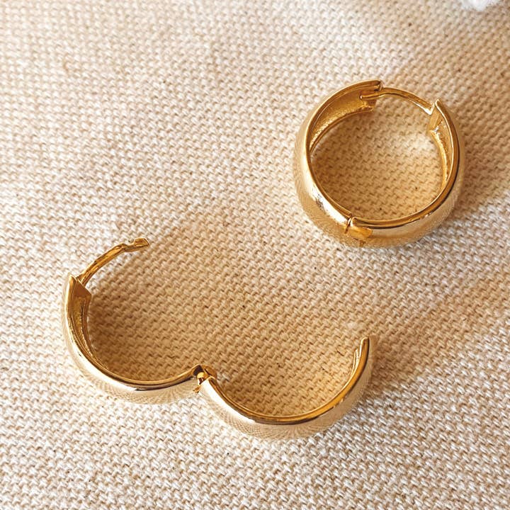 GoldFi - Wholesale Hoop Earrings - Chunky Clicker Hoop Earrings In 18k Gold Filled