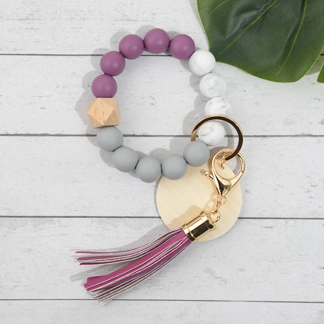 SoapElenGlen – wholesale Keychain bracelet – Silicone Beaded Fringed Keychain Wristlet2