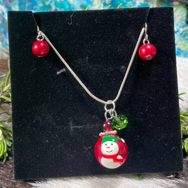 Christmas Necklace Earring Set Handmade  Collar Necklace for wholesale by Fiona Accessories