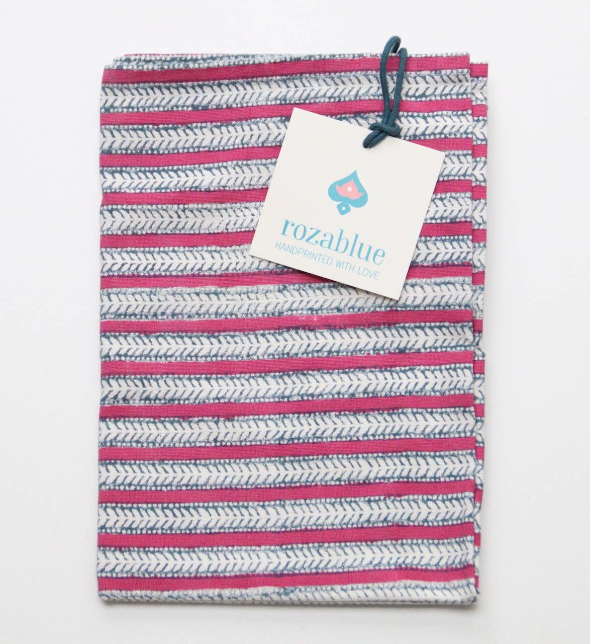 Rozablue - Vente Torchon - Torchon de cuisine Handmade Funkystripes Carmine - 100% Coton