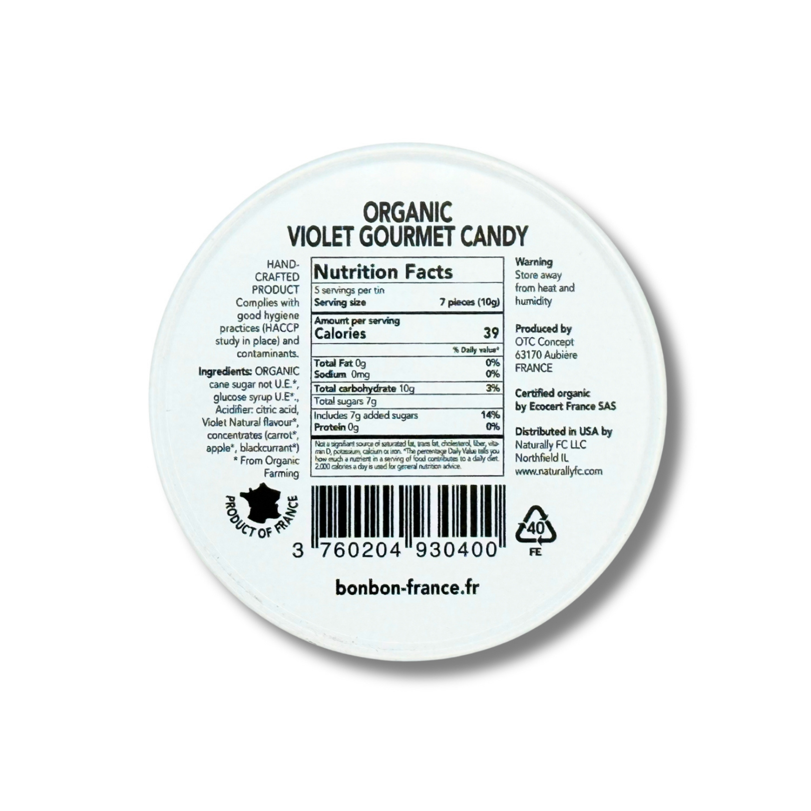 Bonbon USA France - Vente Bonbons durs - Saint Ange Violet - Bonbons Gourmets Naturels Français en Boîte2