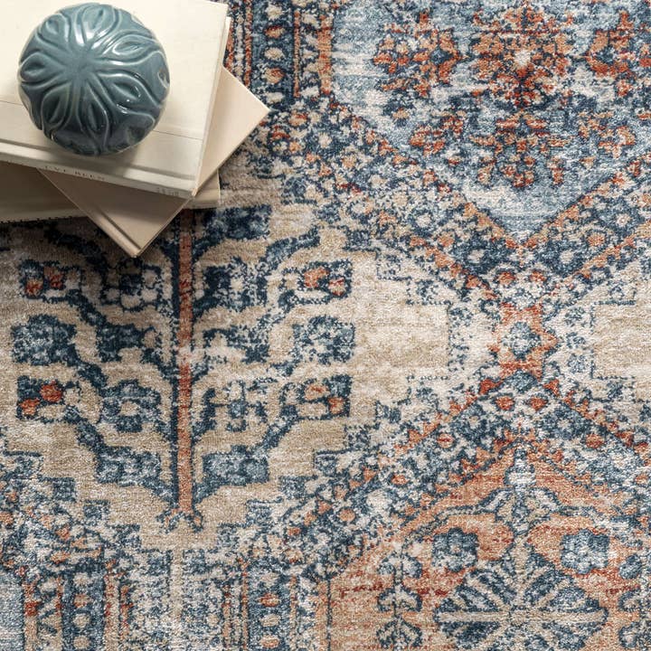 Gray Sara Distressed Tribal Motif Area Rug for wholesale on Faire4