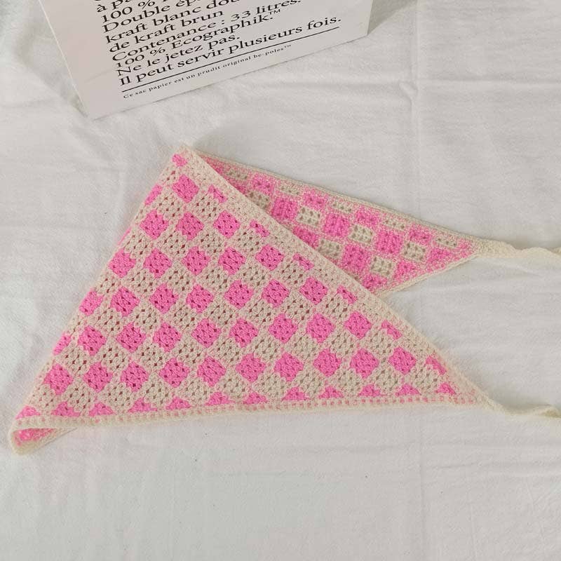 MKS America - Wholesale Bandana - Women's - Cherry Strawberry Floral checkered Crochet Bandana -56colors6