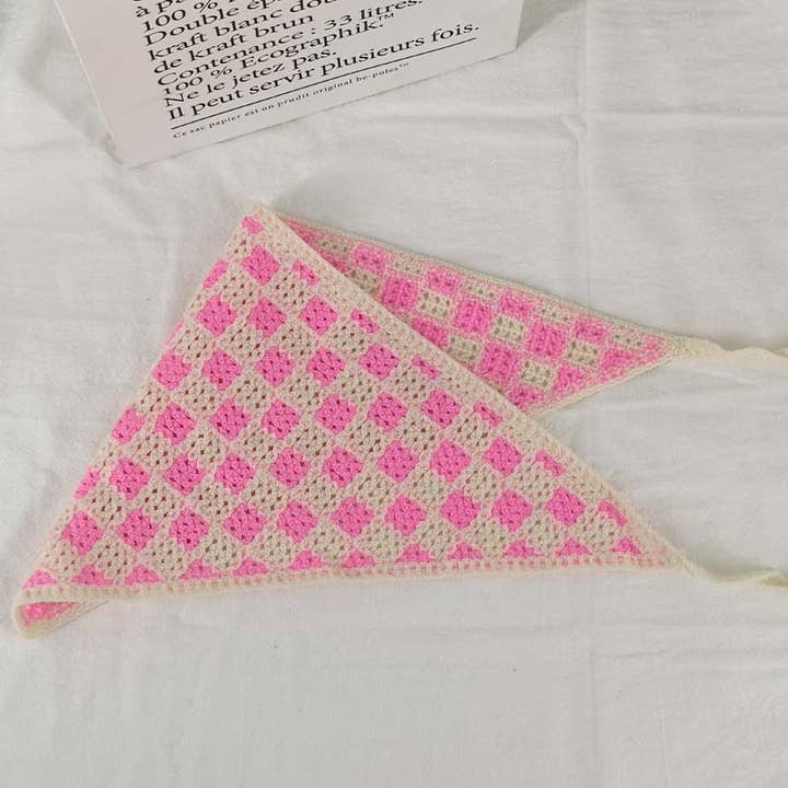 MKS America - Wholesale Bandana - Women's - Cherry Strawberry Floral checkered Crochet Bandana -56colors6