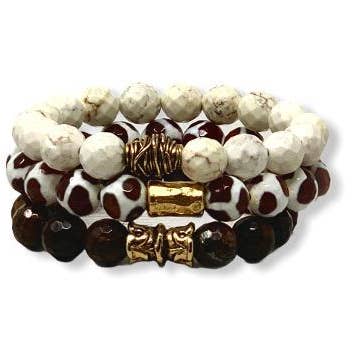 Bruine edelsteen stretch armbanden voor wholesale door Swara Jewelry LLC