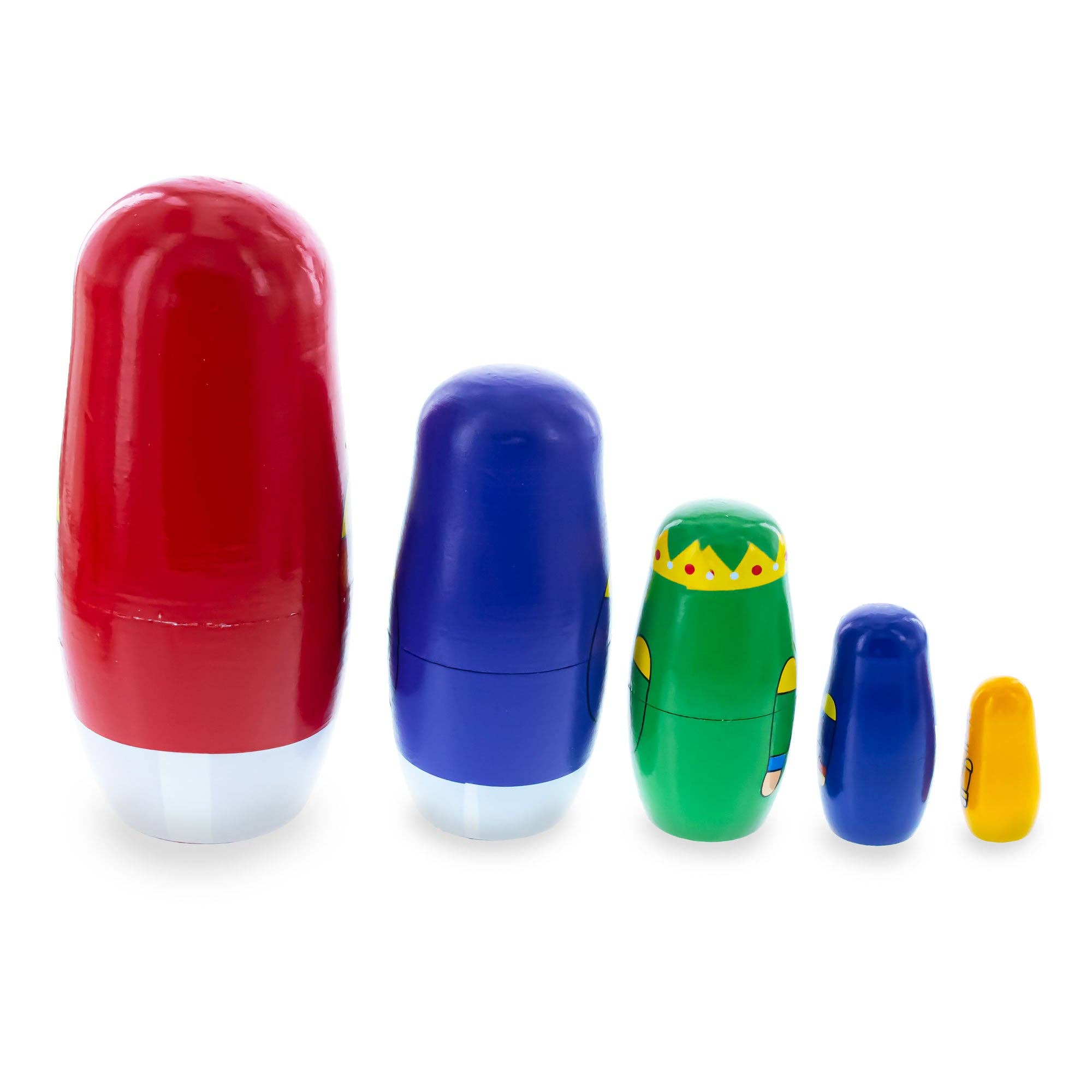 BestPysanky – Großhandel Dekofigur – Satz von 5 Nussknacker Holz-Nistpuppen 14 cm4