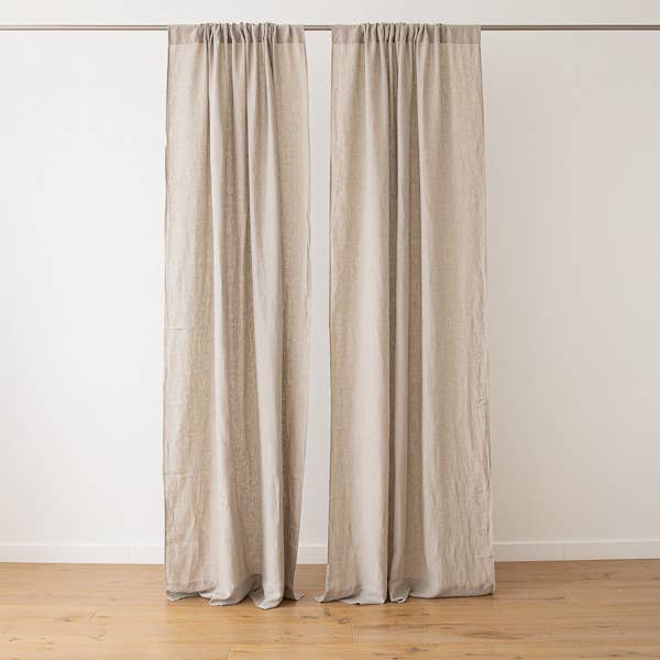 LinenMe - Wholesale Curtain - Linen Rod Pocket Curtain Panel Natural Stone Washed3